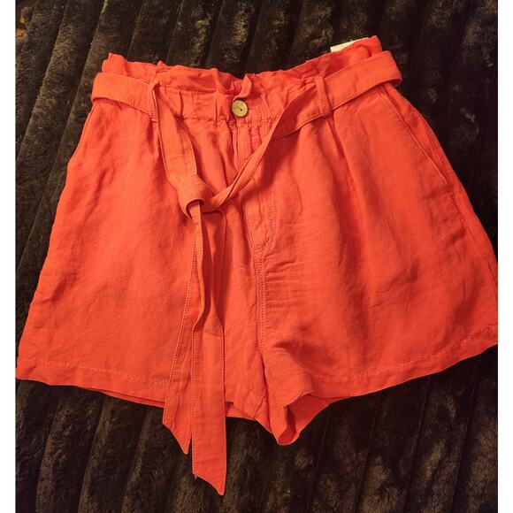 Zara‎ Red Paper Bag Fit Shorts XL NWT - Picture 1 of 4